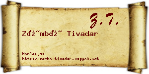 Zámbó Tivadar névjegykártya