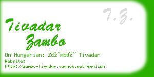 tivadar zambo business card